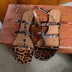 J. Crew Leopard Print Sandals